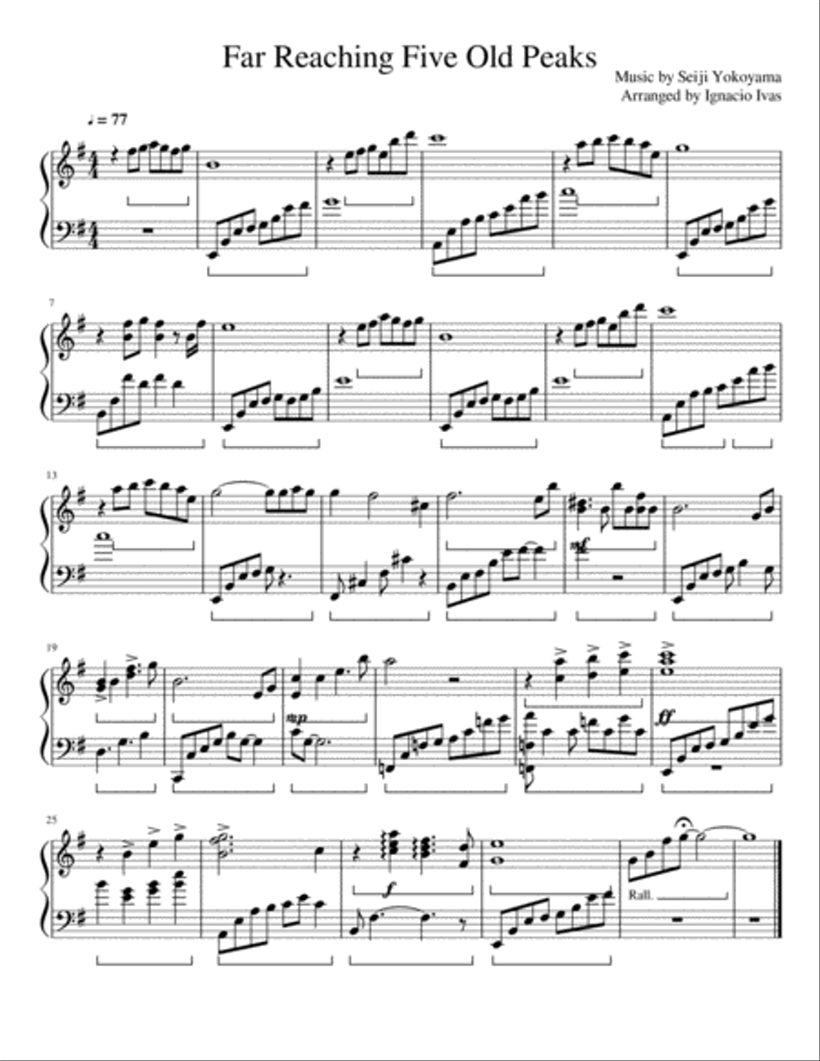 Fukitsunaru Suisei Reparusu Piano Solo scores gallery preview page 1