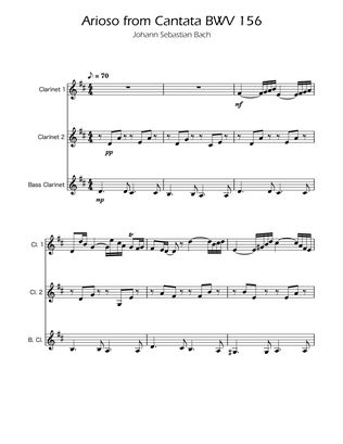 Book cover for Arioso BWV 156 - Clarinet Trio