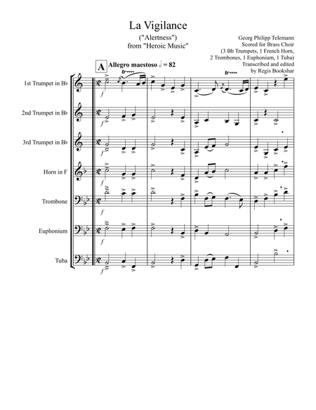 La Vigilance (from "Heroic Music") (Bb) (Brass Choir - 3 Trp, 1 Hrn, 1 Trb, 1 Euph, 1 Tuba)