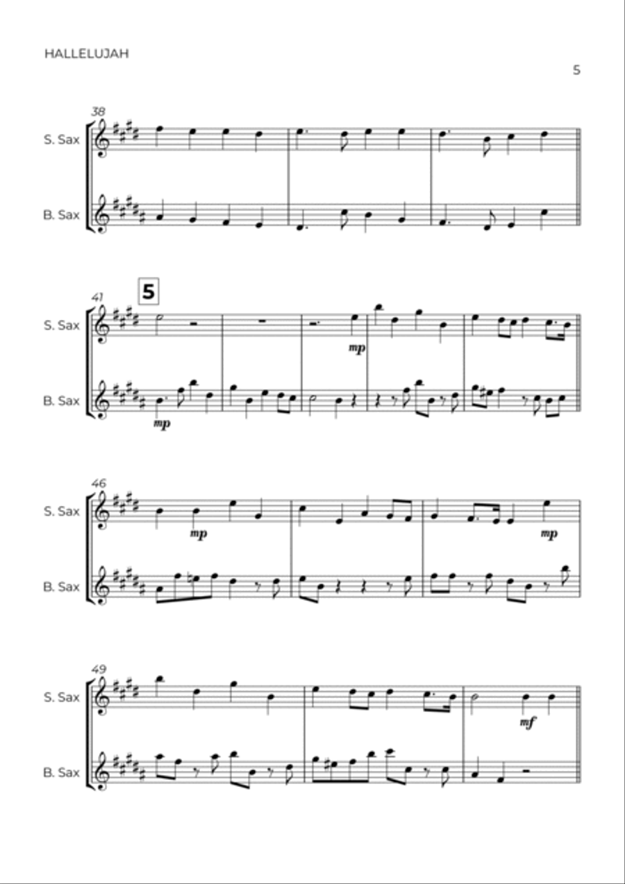 HALLELUJAH - HANDEL - SAX SOPRANO & BARITONE Soprano Saxophone scores gallery preview page 5
