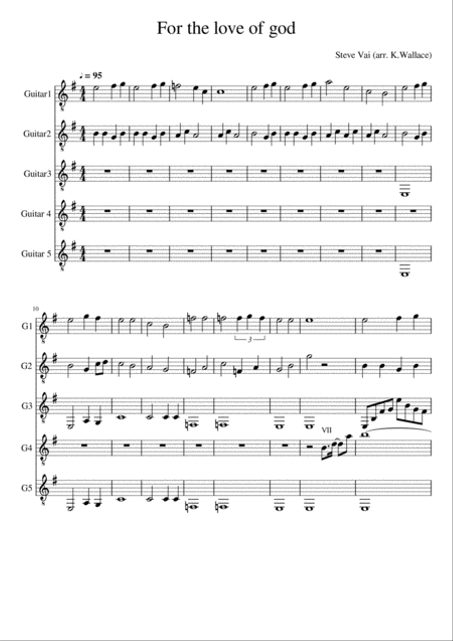 For The Love Of God Guitar Solo scores gallery preview page 2