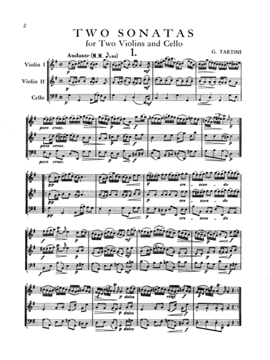 Tartini: Two Sonatas for String Trio