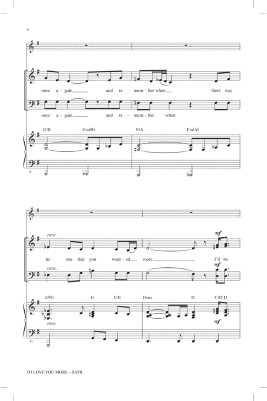 To Love You More 4-Part scores gallery preview page 3