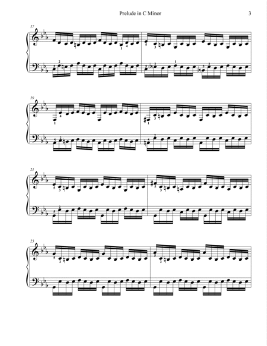 Prelude in C Minor, WTC Book 1, No 2 (BWV 847) Piano Method scores gallery preview page 3