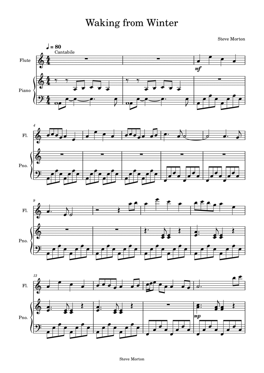 Waking From Winter Waking From Winter Piano scores gallery preview page 1