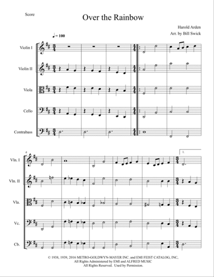 Over The Rainbow String Orchestra scores gallery preview page 3