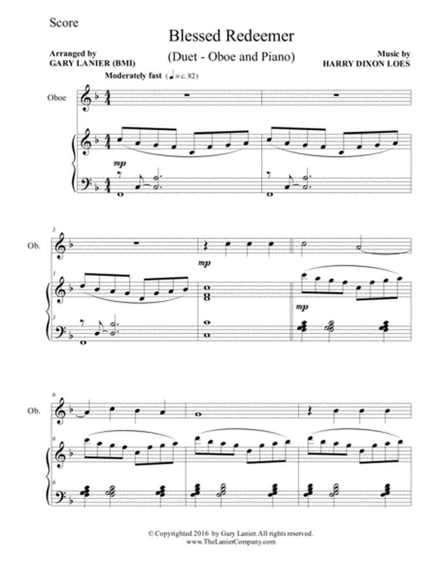 BLESSED REDEEMER(Duet – Oboe & Piano with Score/Part) image number null