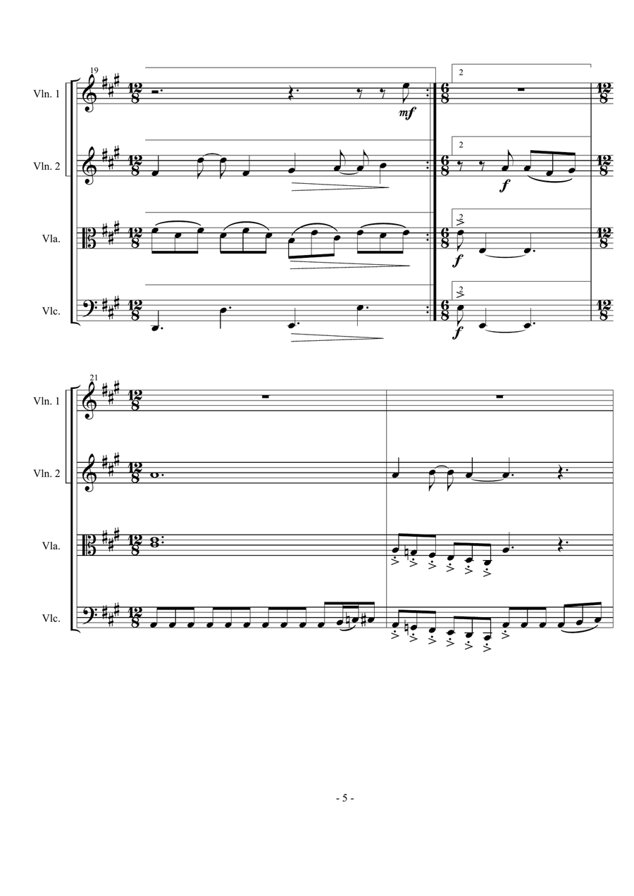 Somebody To Love String Quartet scores gallery preview page 5