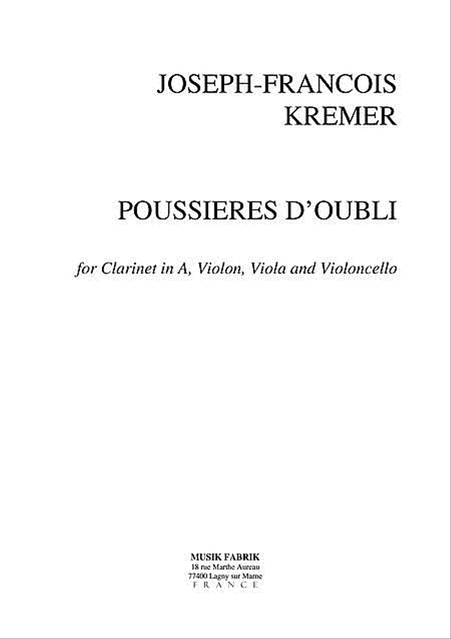 Poussieres d'oubli A Clarinet scores gallery preview page 1