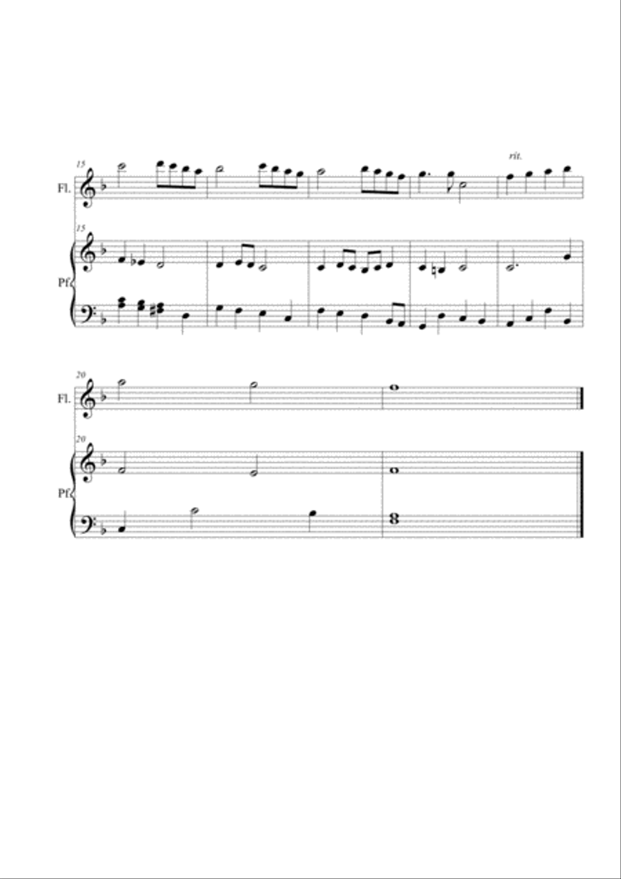 Nella notte tutta luce. Flute and piano Flute Solo scores gallery preview page 2