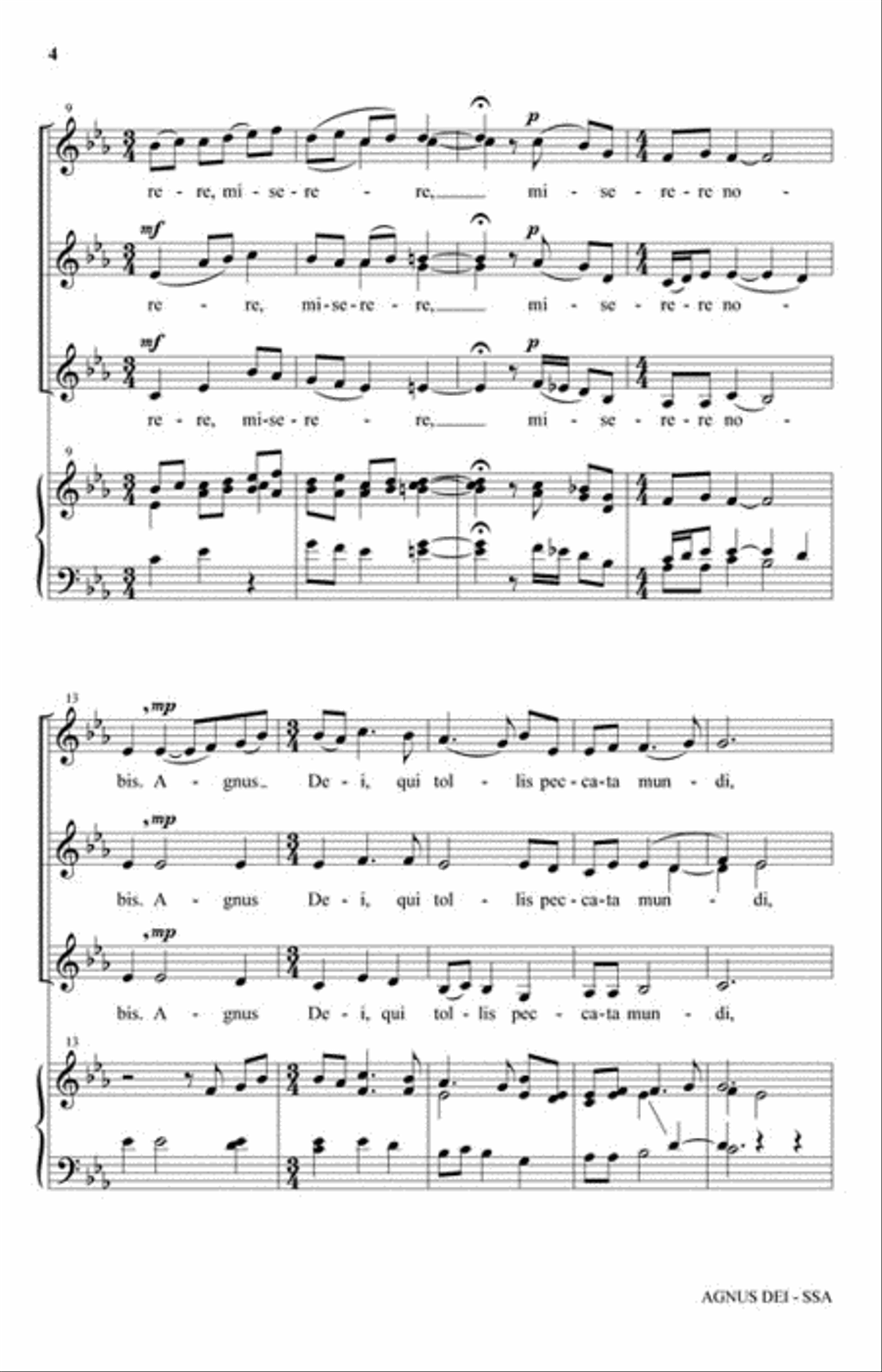 Agnus Dei Agnus Dei SSA scores gallery preview page 3