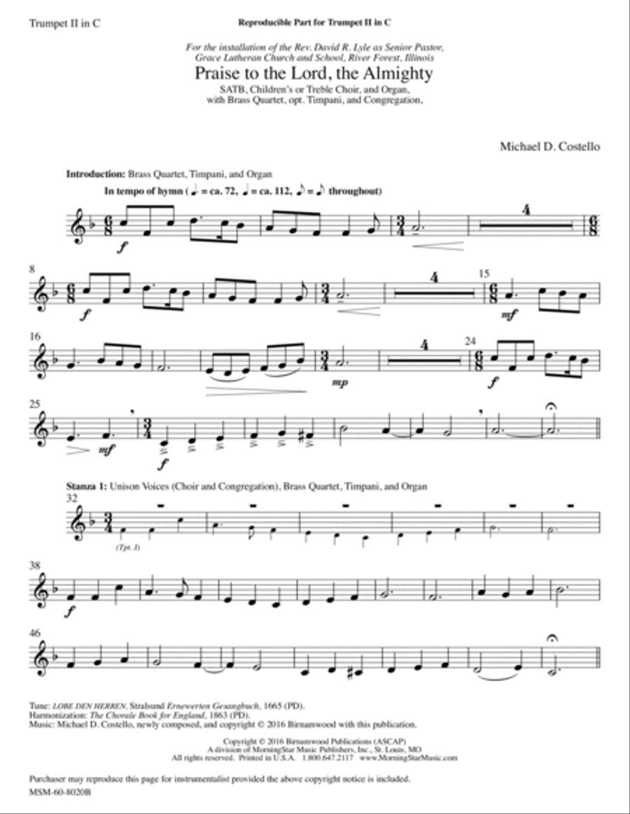 Praise to the Lord, the Almighty Choir scores gallery preview page 5