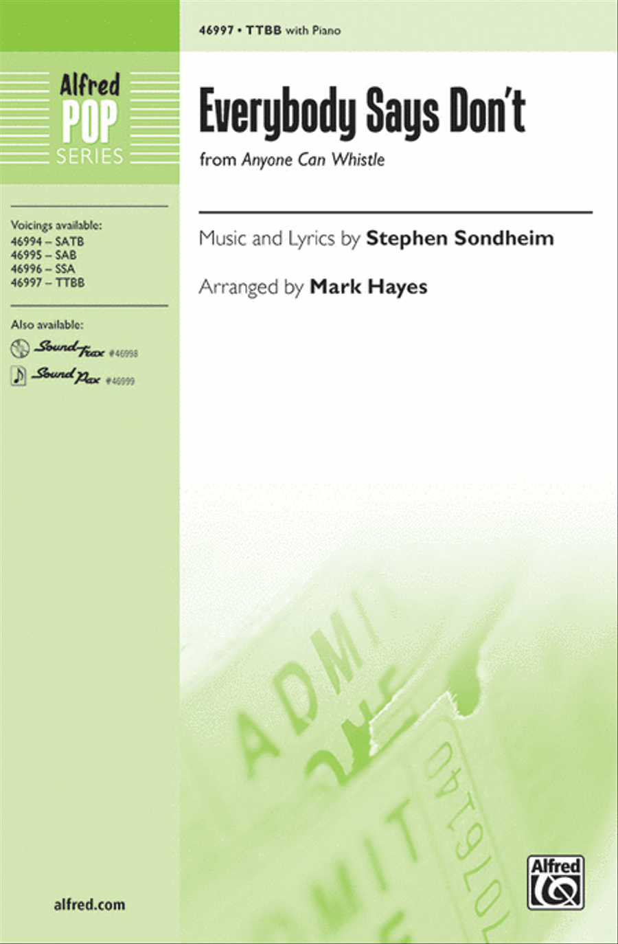 Everybody Says Don't Men's Choir scores gallery preview page 1