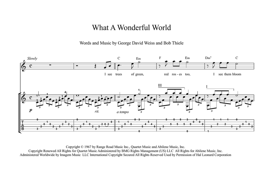 What A Wonderful World Acoustic Guitar scores gallery preview page 1