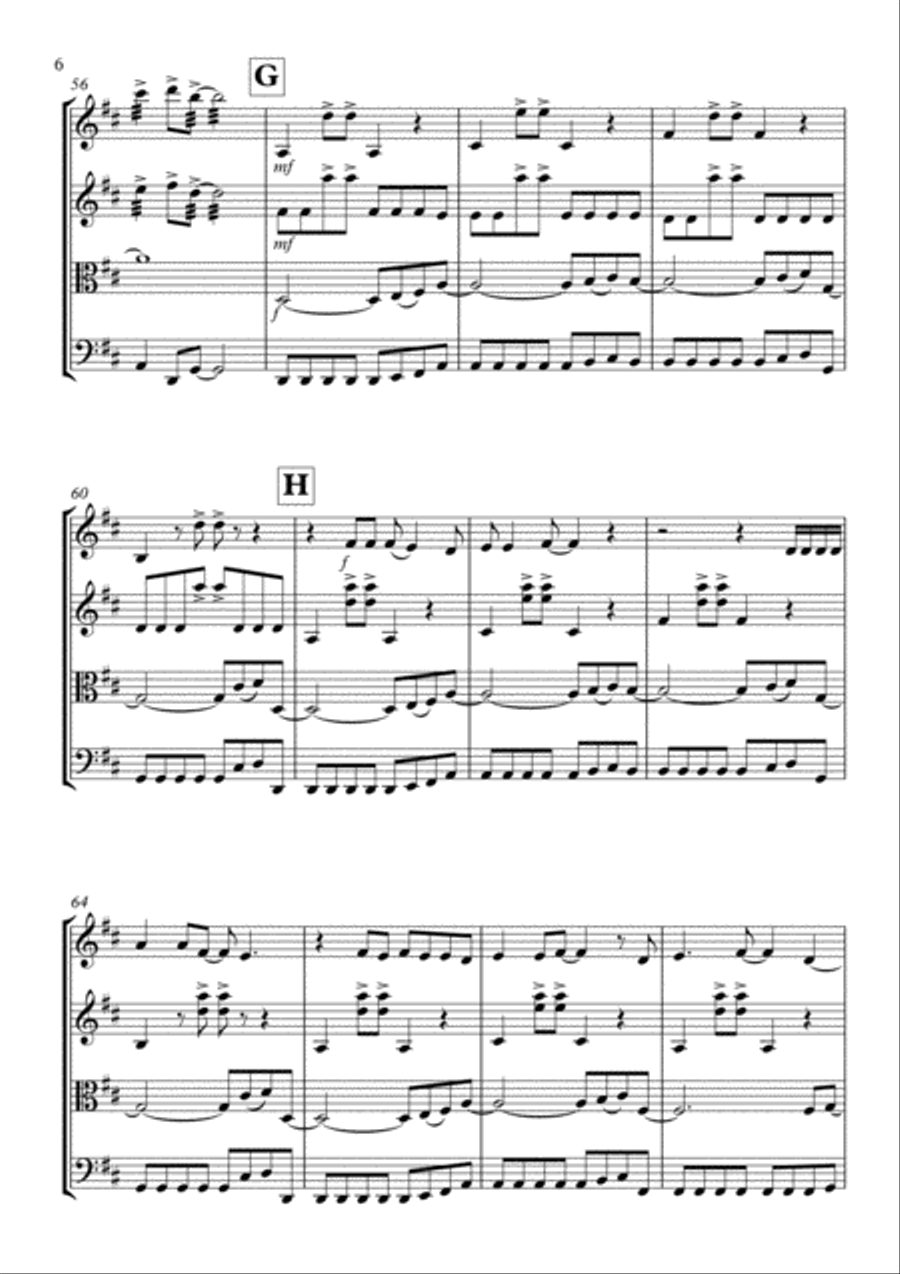 Don't Stop Believin' String Quartet scores gallery preview page 6