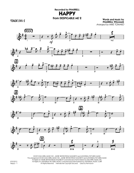 Happy (from Despicable Me 2) - Tenor Sax 2