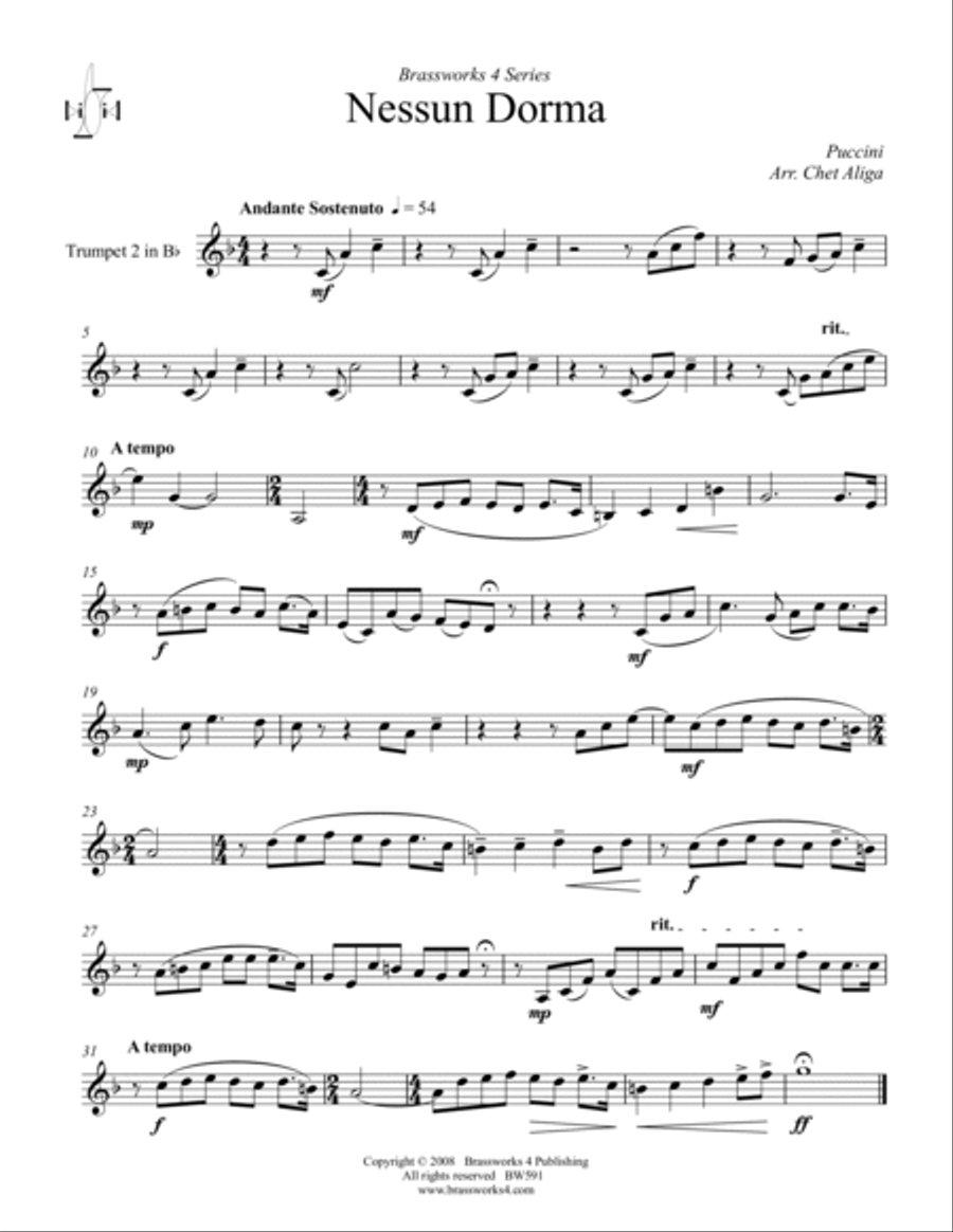 Nessun Dorma Chamber Music scores gallery preview page 6
