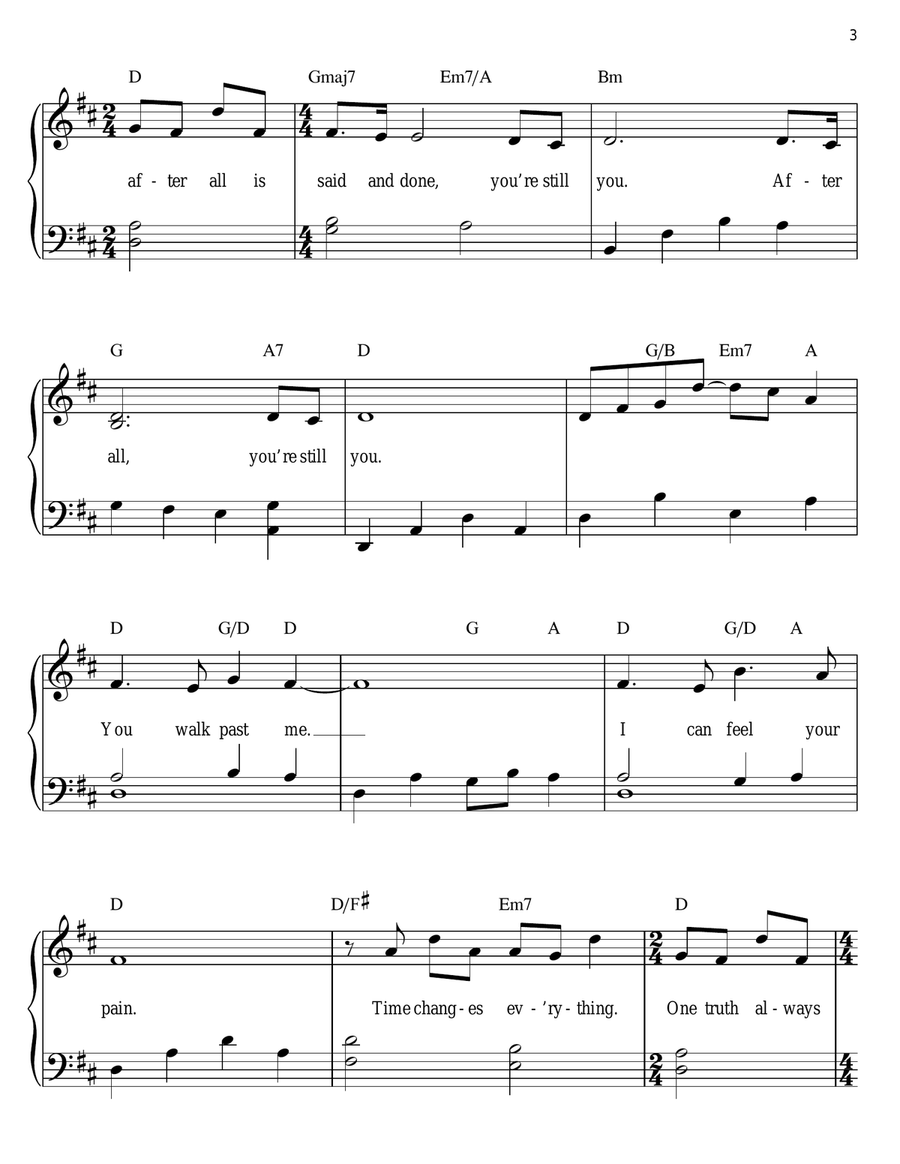 You're Still You Easy Piano scores gallery preview page 3