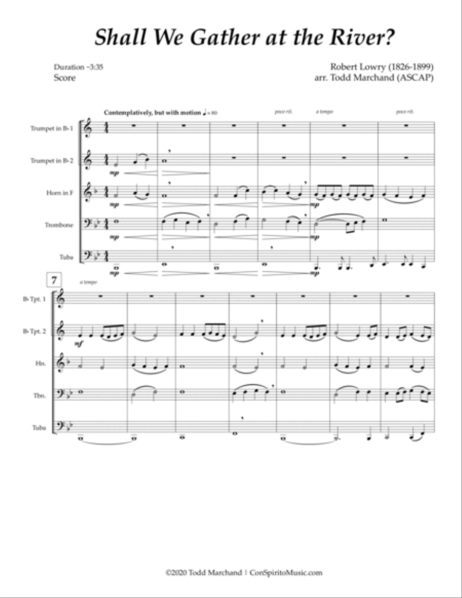 Shall We Gather at the River? - brass quintet Brass Quintet scores gallery preview page 3
