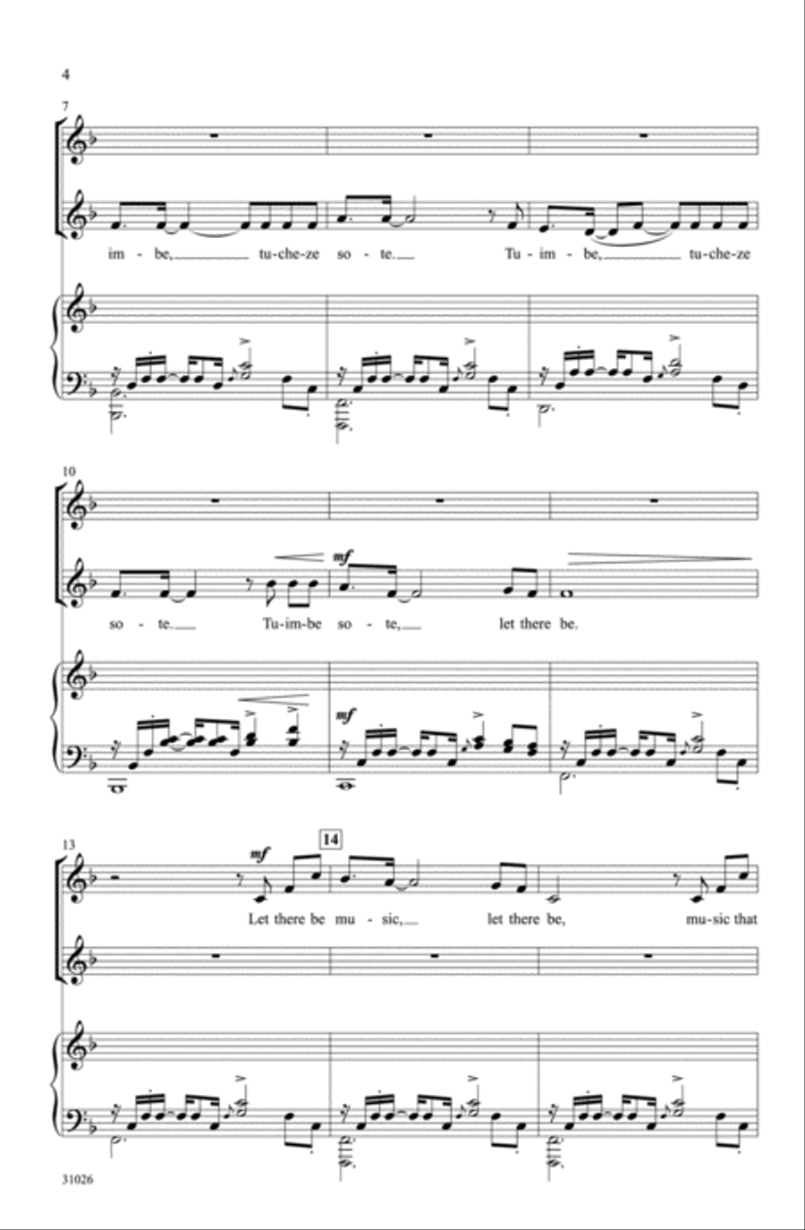 Tuimbe (Let There Be Music) 2-Part scores gallery preview page 3