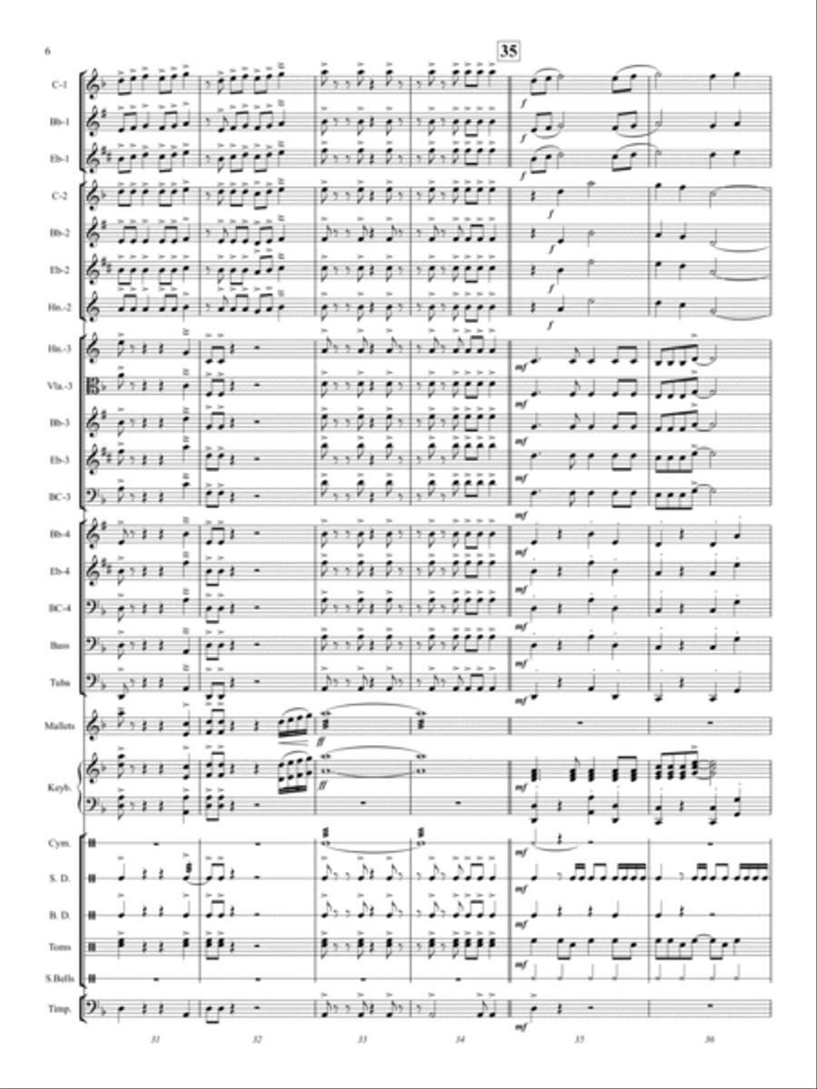 Fire Dance Concert Band scores gallery preview page 7