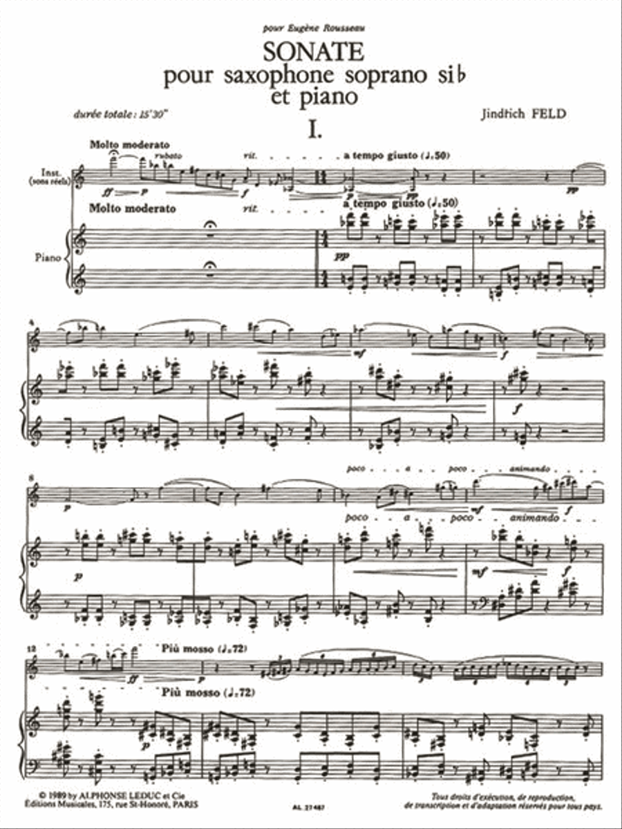 Sonata, For Soprano Saxophone And Piano Soprano Saxophone scores gallery preview page 2