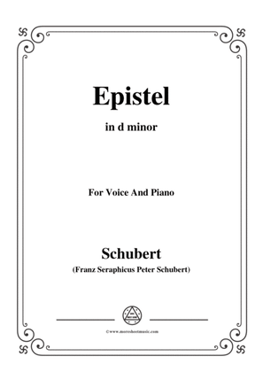 Schubert-Epistel(Herrn Joseph Spaun),in d minor,for Voice&Piano