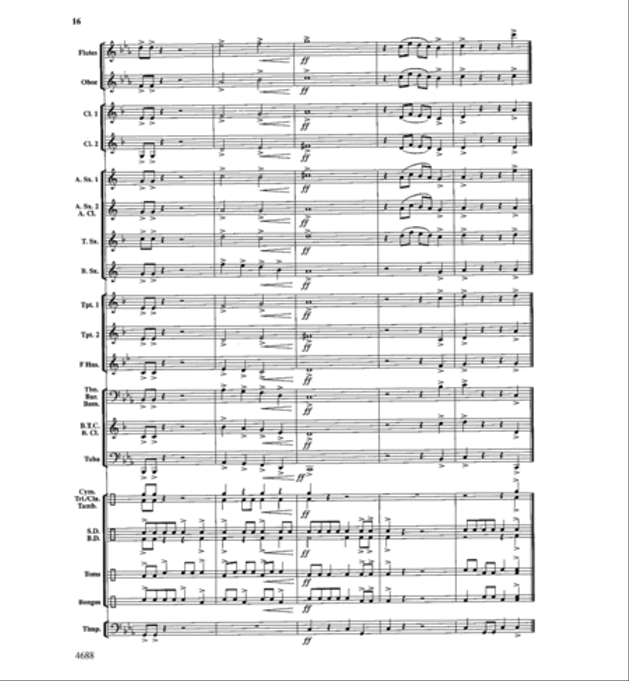 Tribal Drums Concert Band scores gallery preview page 16
