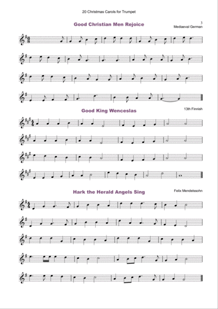 20 Favourite Christmas Carols for solo Trumpet and Piano image number null