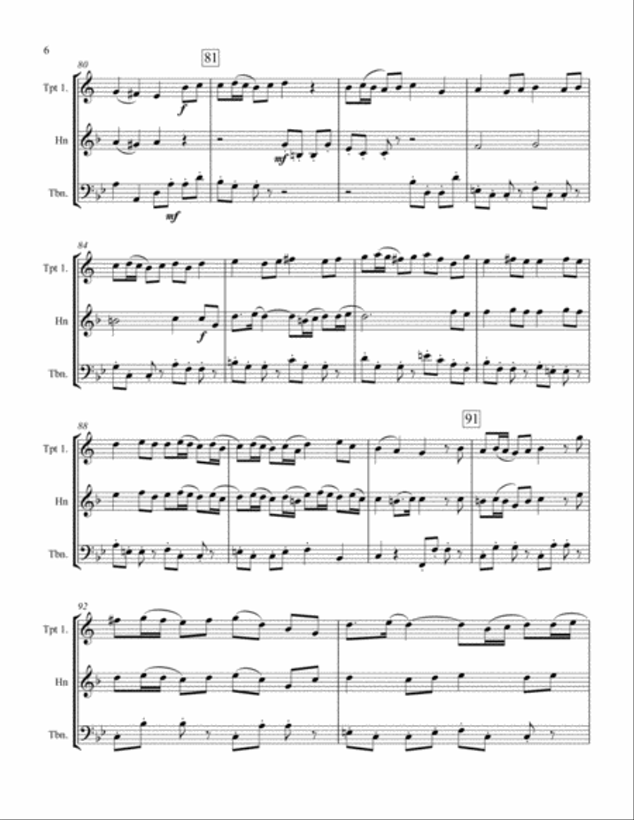 Duetto from Cantata No. 78 for Brass Trio Brass Trio scores gallery preview page 6