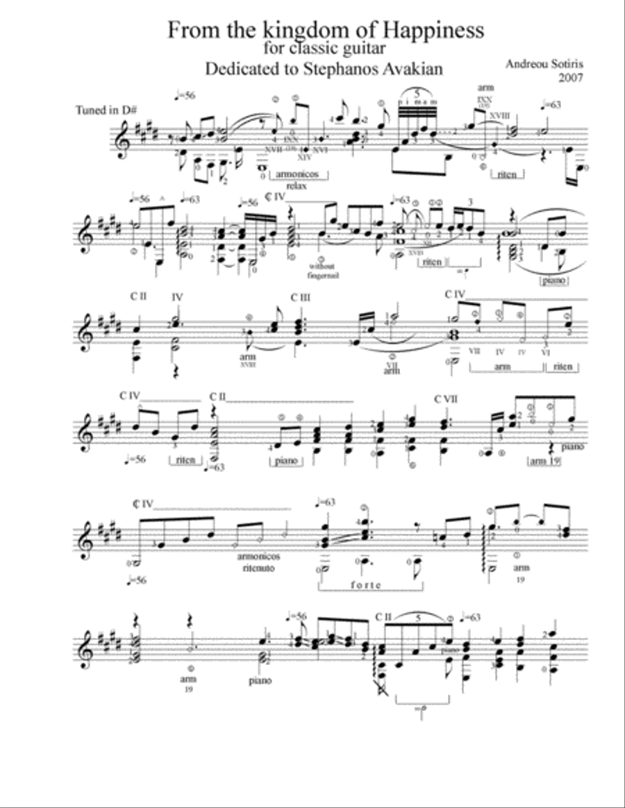 From the Kingdom of Happiness Guitar Solo scores gallery preview page 1