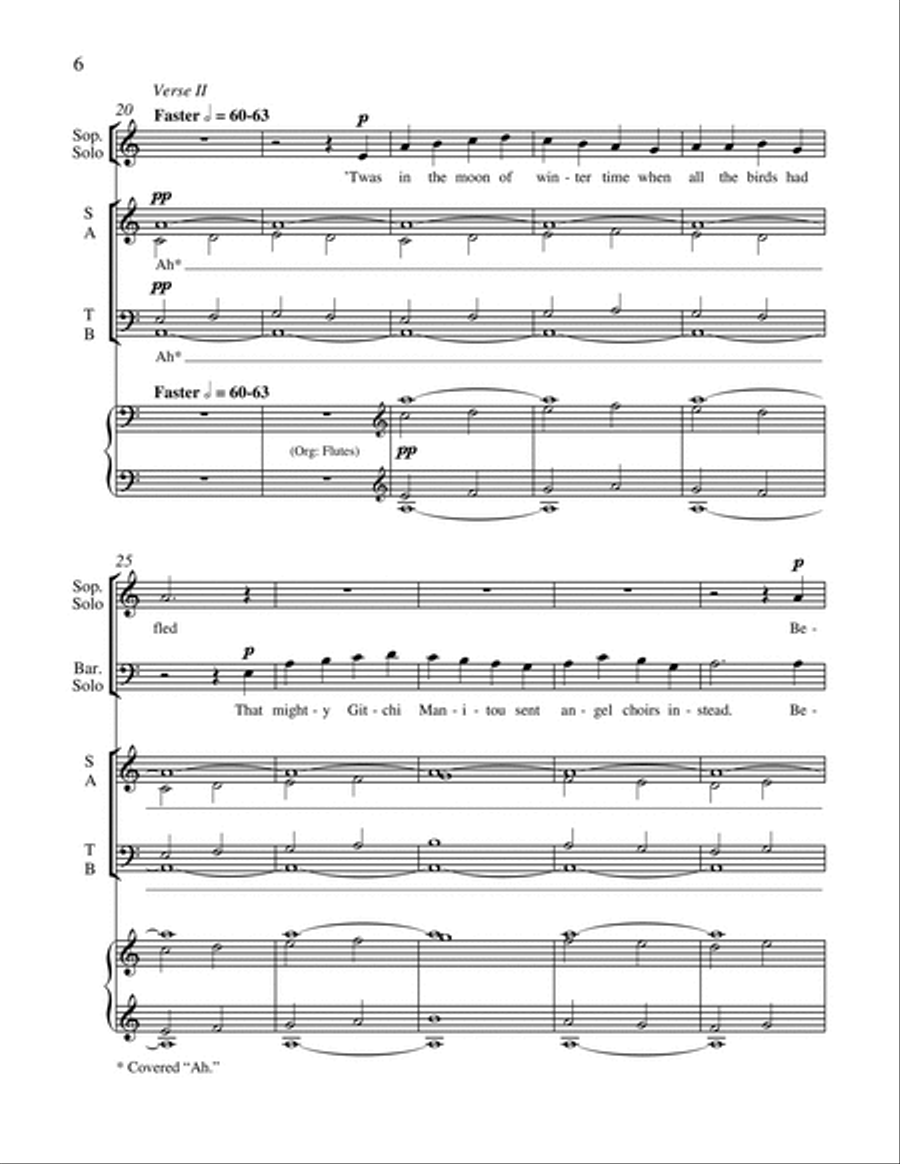 Carols of the Nativity: 3. The Huron Carol 4-Part scores gallery preview page 5