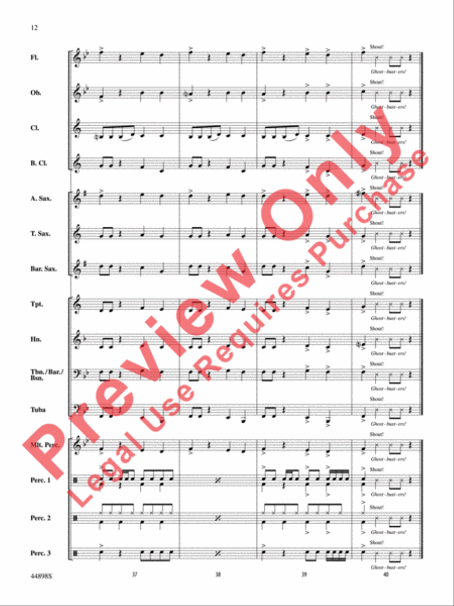 Ghostbusters (from Ghostbusters) Concert Band scores gallery preview page 13