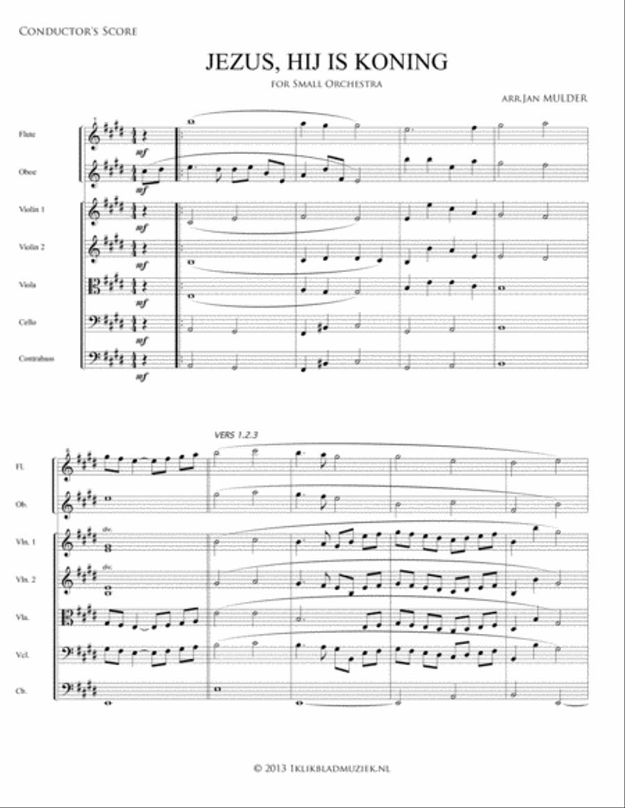 Jezus, Hij Is Koning Flute scores gallery preview page 1