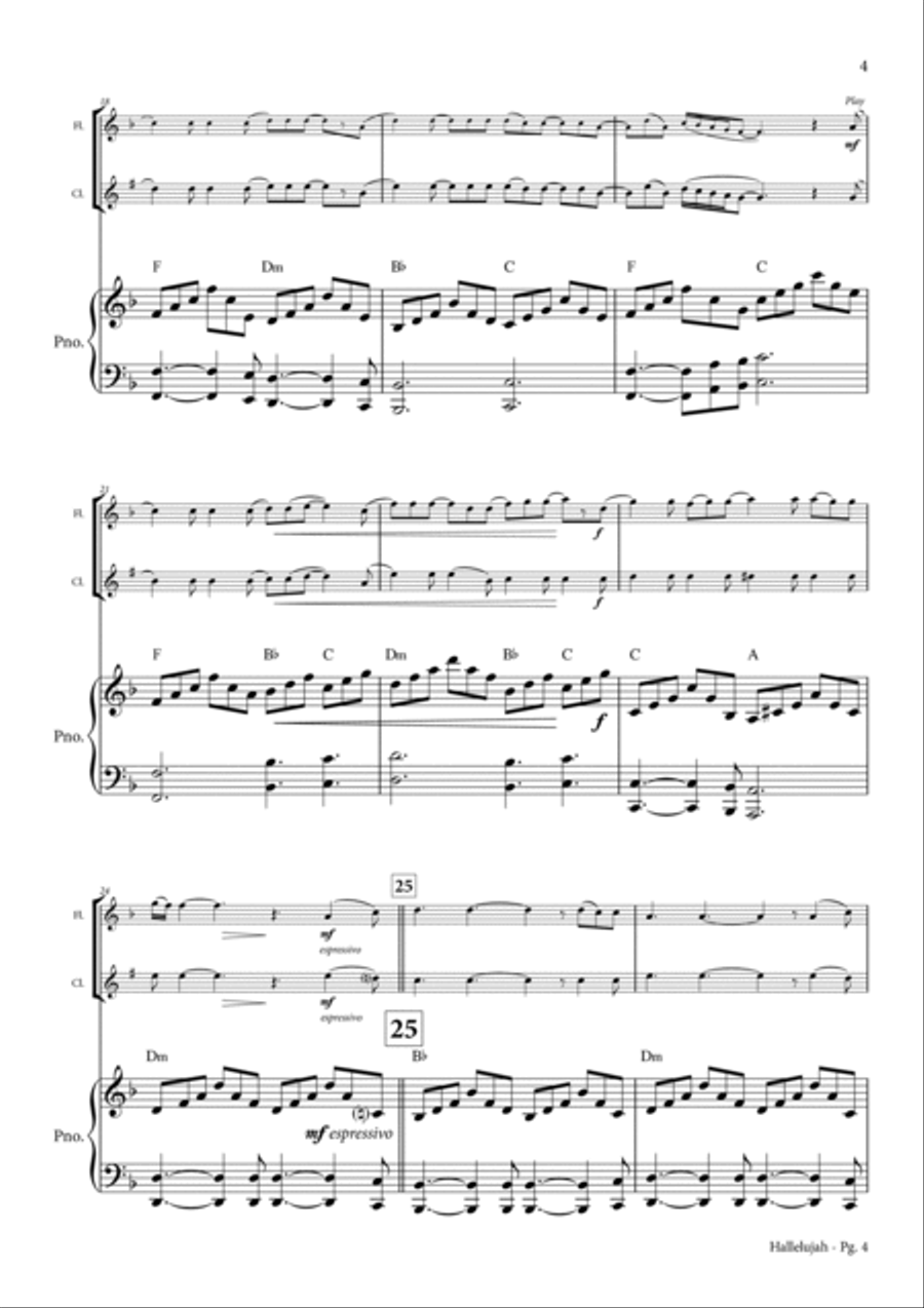 Hallelujah Woodwind Duet scores gallery preview page 5