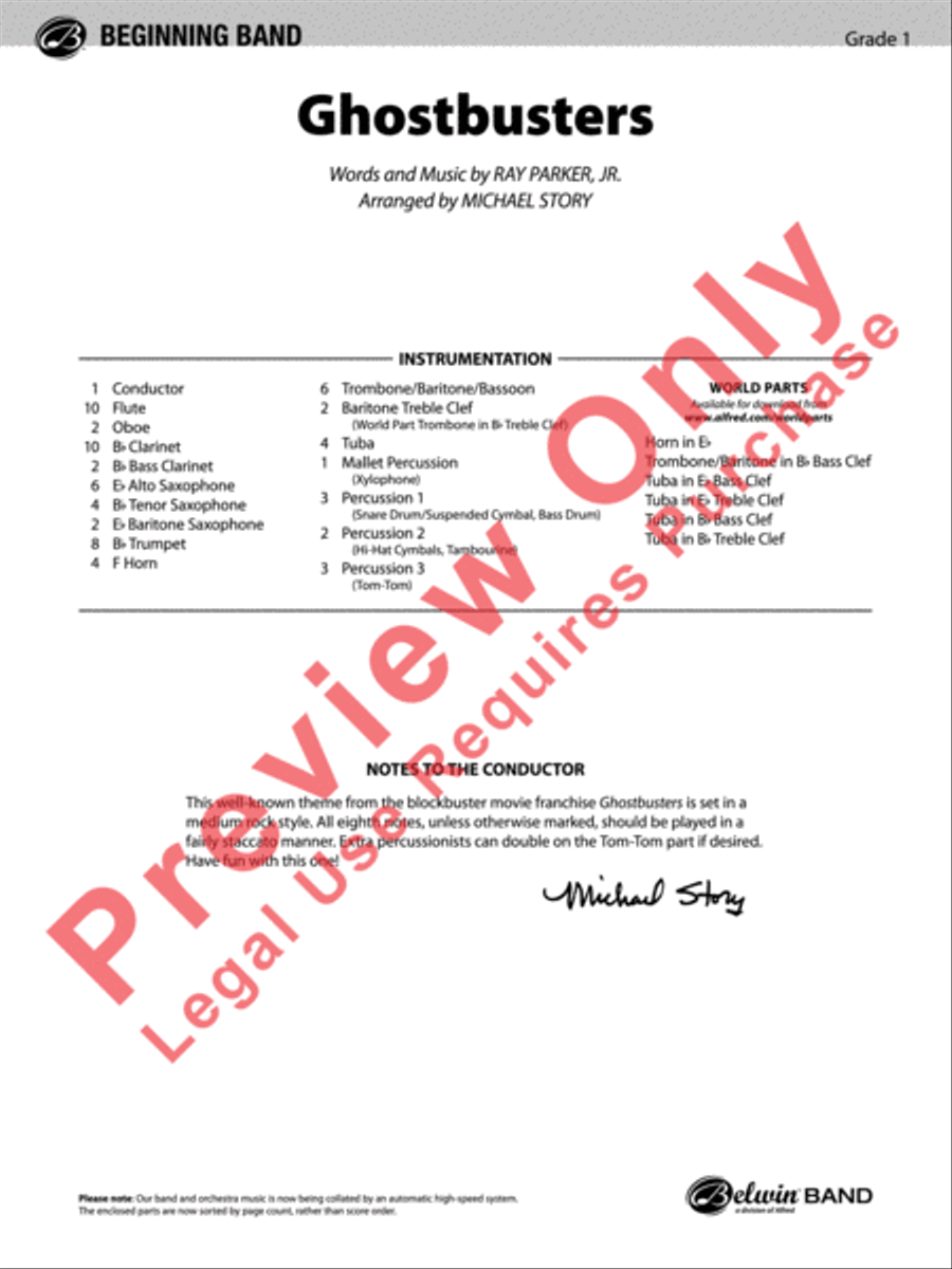 Ghostbusters (from Ghostbusters) Concert Band scores gallery preview page 2