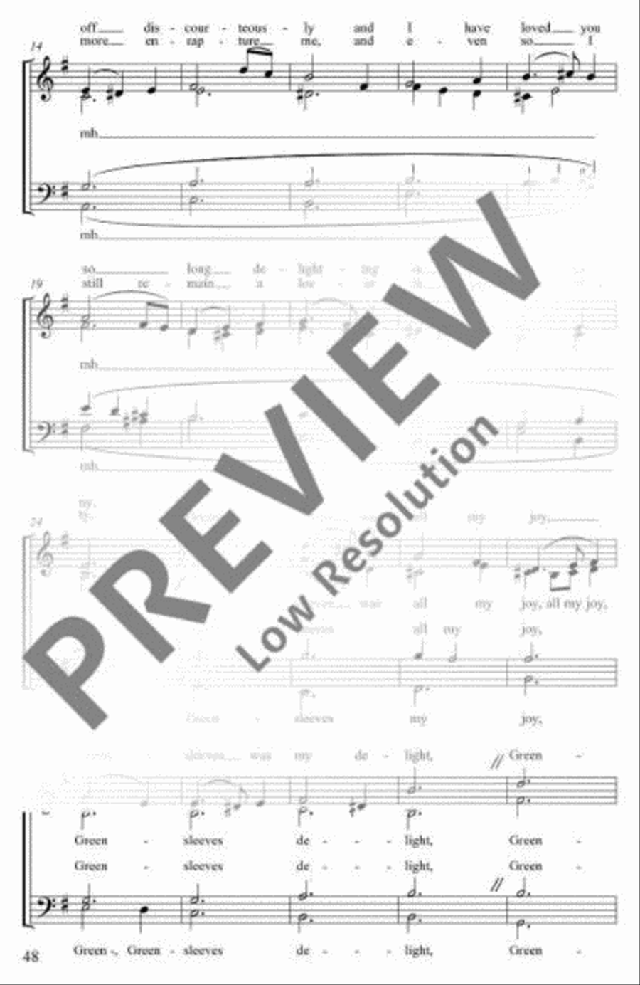 Greensleeves 4-Part scores gallery preview page 3
