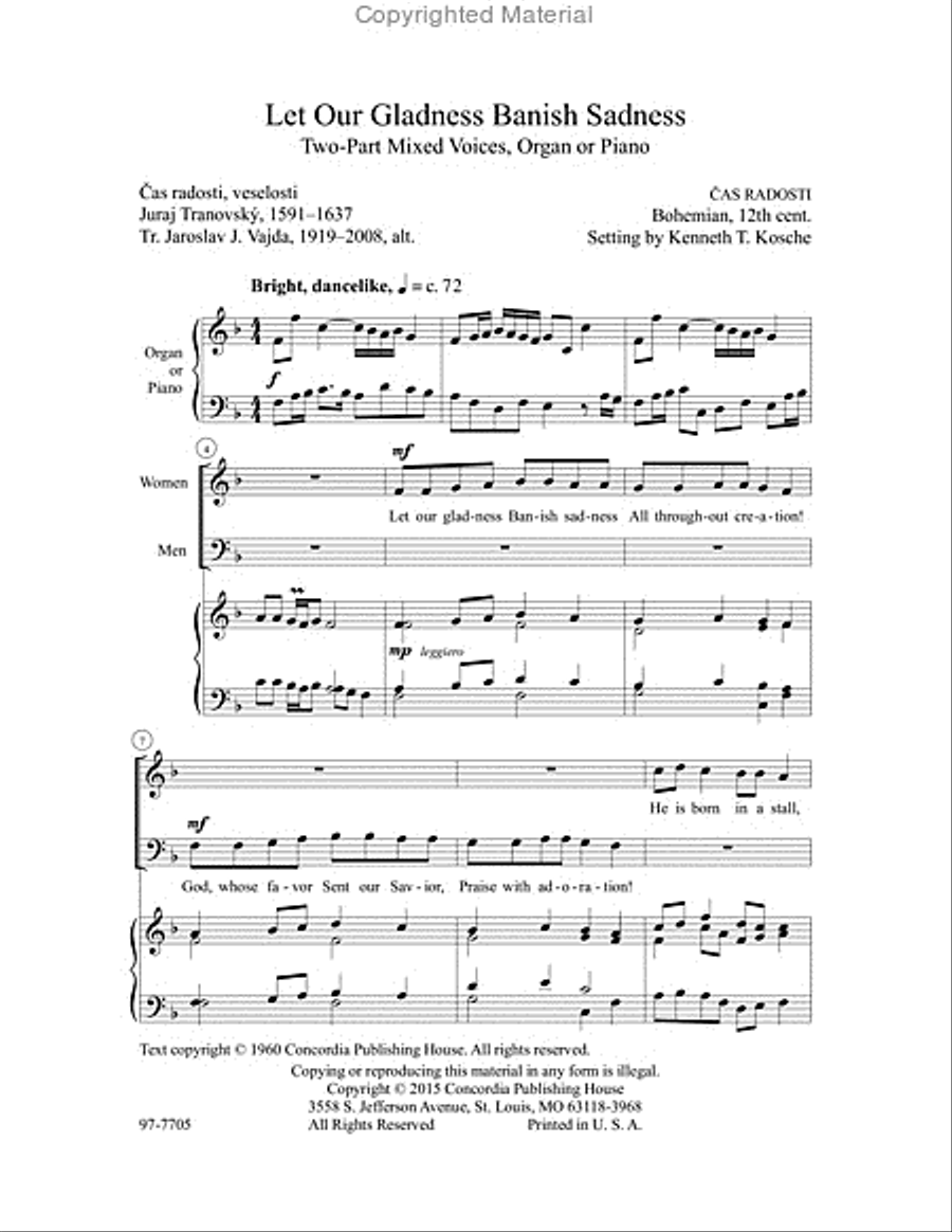 Three Bohemian Christmas Carols 2-Part scores gallery preview page 2