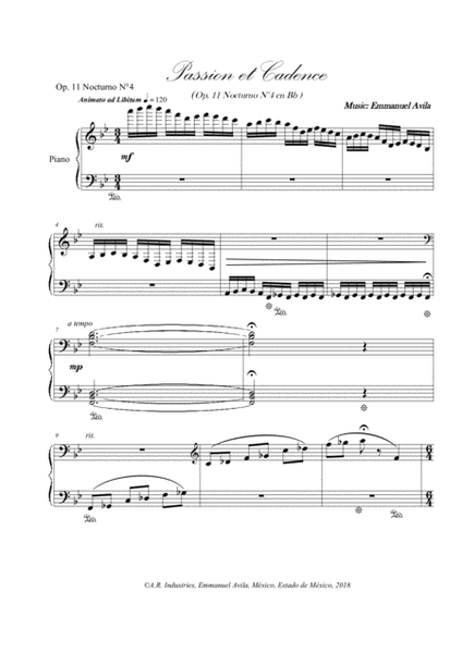 Passion et Cadence (Op. 11 Nocturne N°4 in Bb) image number null