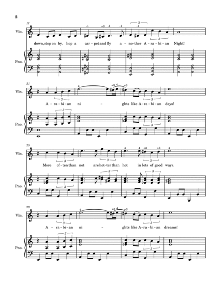 Arabian Nights Arabian Nights Violin Solo scores gallery preview page 2