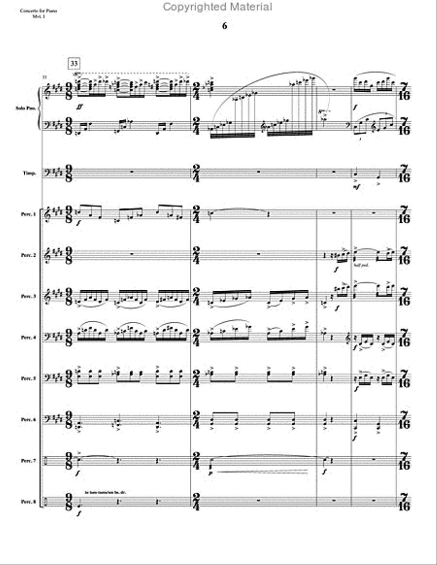 Concerto for Piano and Percussion Orchestra Percussion Ensemble scores gallery preview page 7