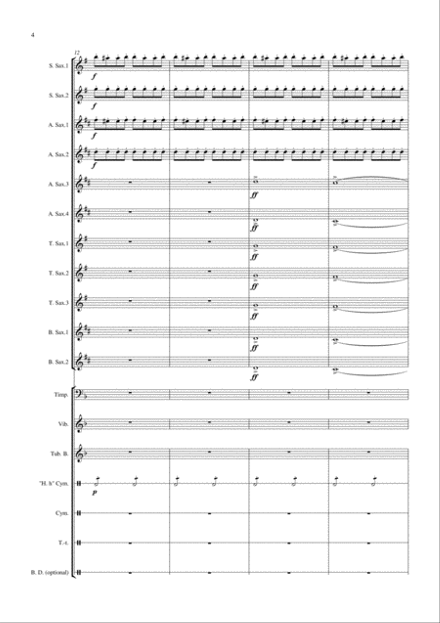 Night on the Bare Mountain arranged for Saxophone Ensemble Score and Parts Woodwind Ensemble scores gallery preview page 5
