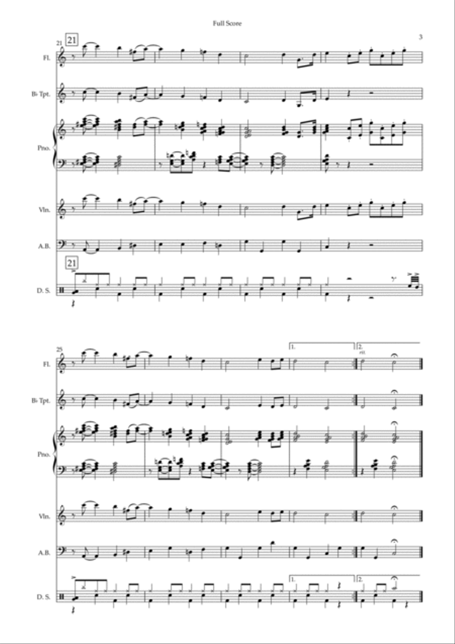 Wedding March (Felix Mendelssohn) Jazz Version Small Ensemble scores gallery preview page 3