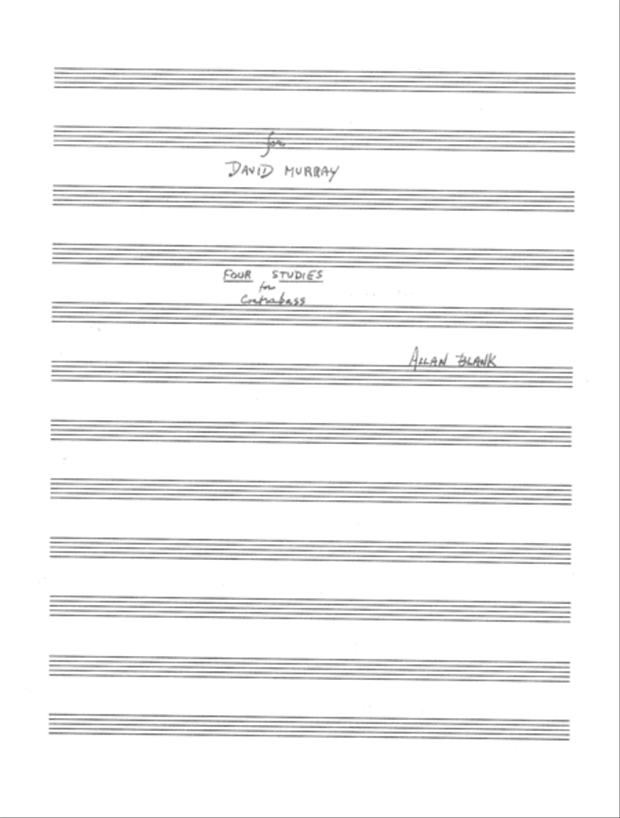 [Blank] Four Studies for Contrabass Double Bass scores gallery preview page 3