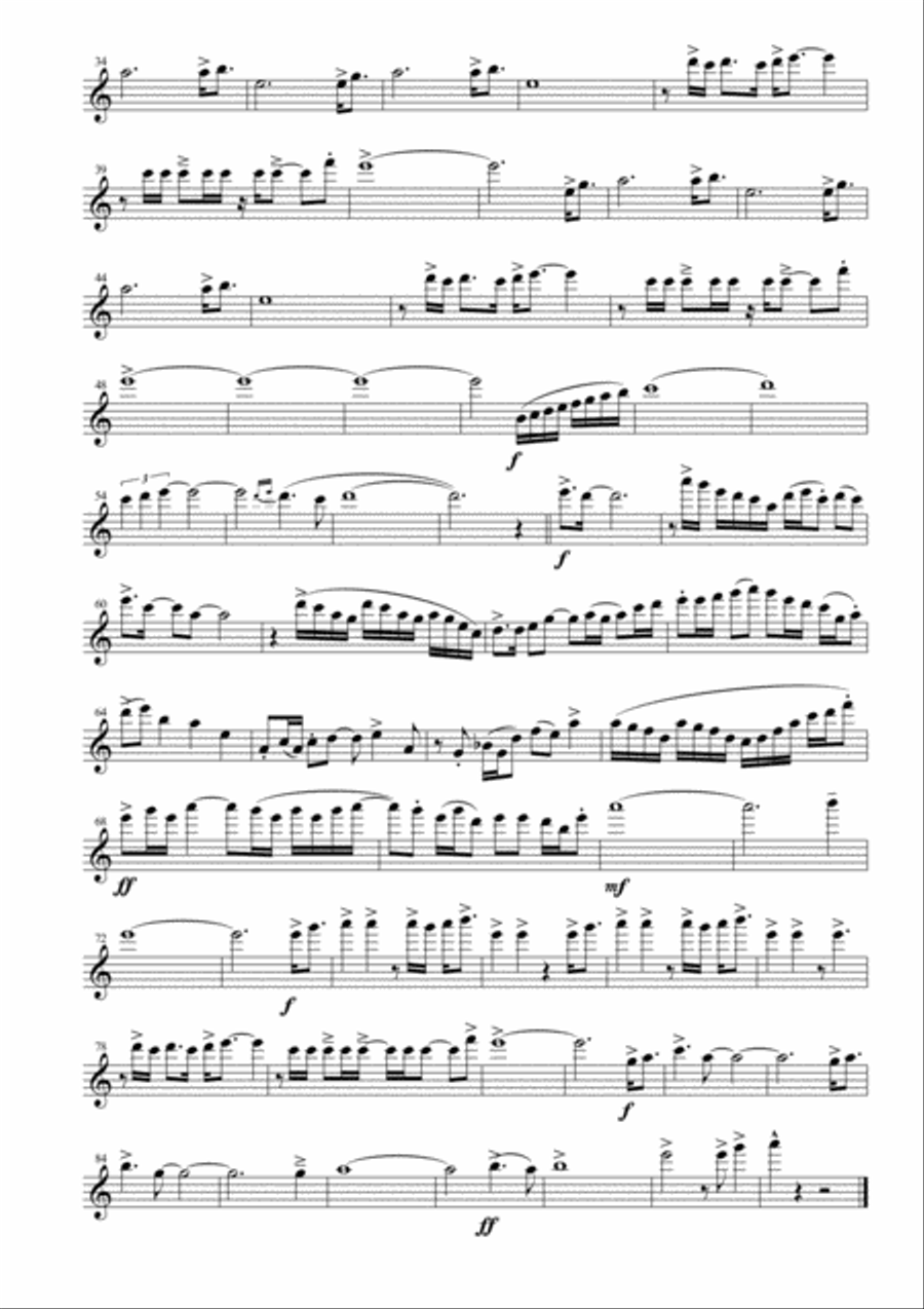 Gonna Fly Now Woodwind Quartet scores gallery preview page 2