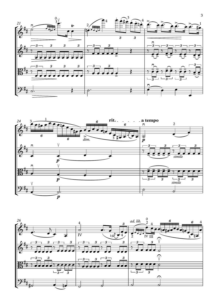 Cantabile, op. 17 - string quartet String Quartet scores gallery preview page 4