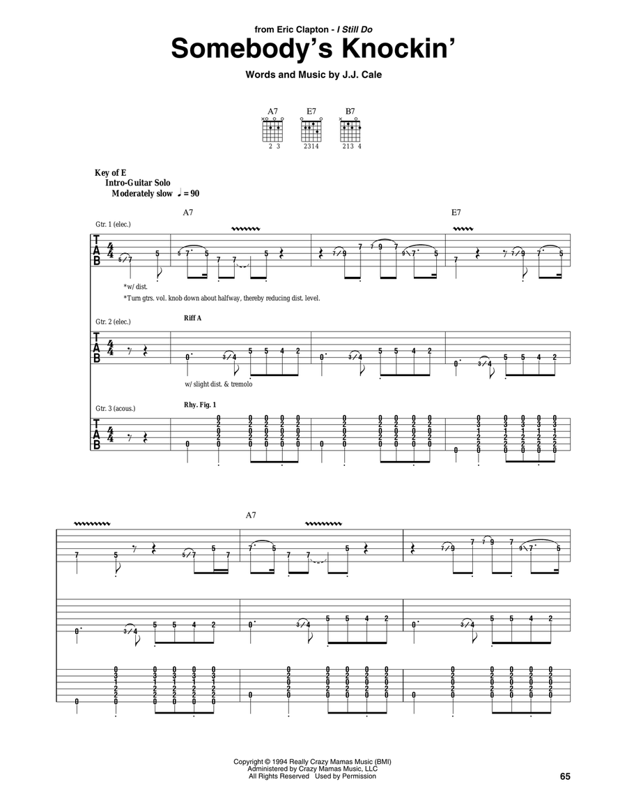 Somebody's Knockin' Electric Guitar scores gallery preview page 1