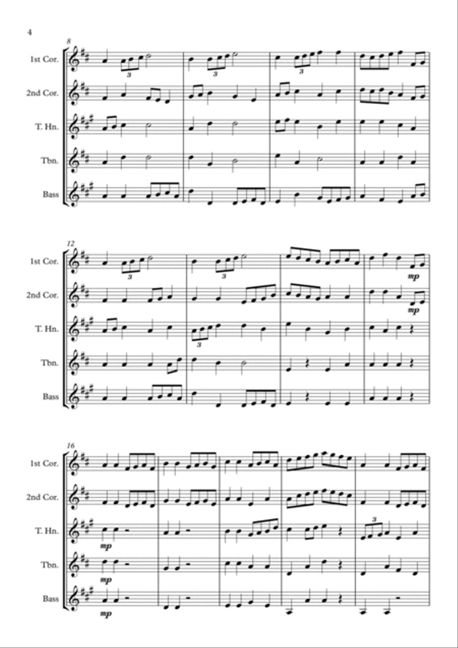 Four Cornish Tea Treat Tunes for Brass Quintet Brass Quintet scores gallery preview page 4