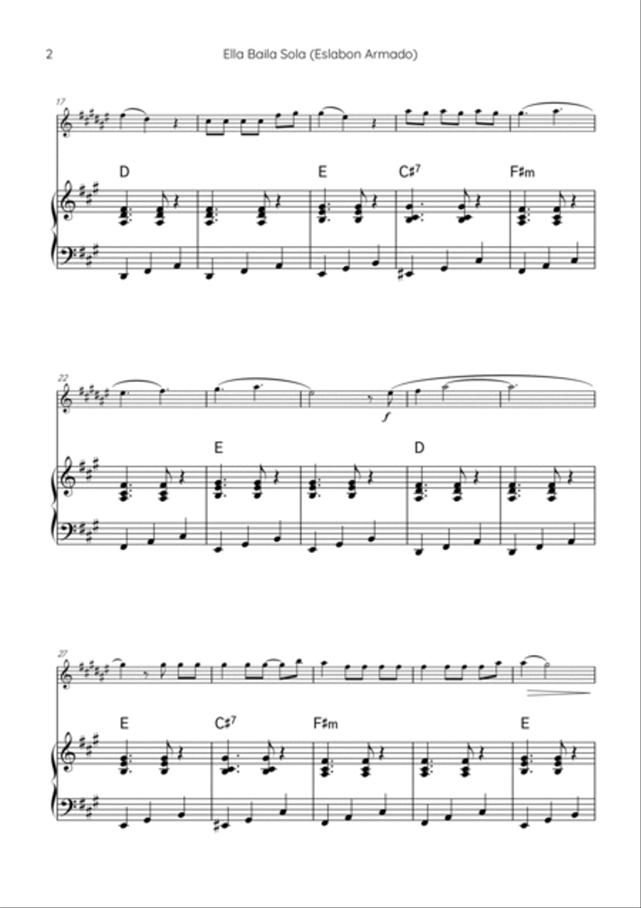 Ella Baila Sola Alto Saxophone scores gallery preview page 2