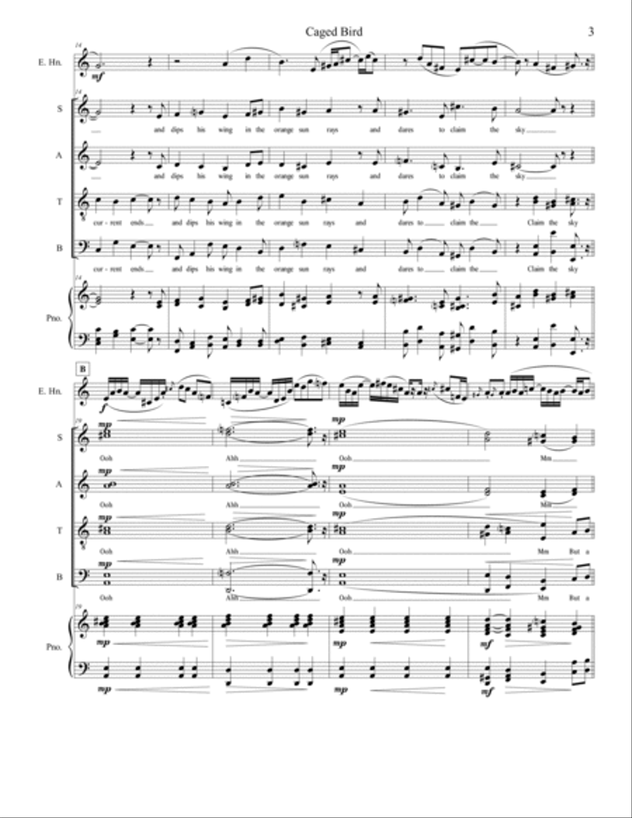 Caged Bird 4-Part scores gallery preview page 3